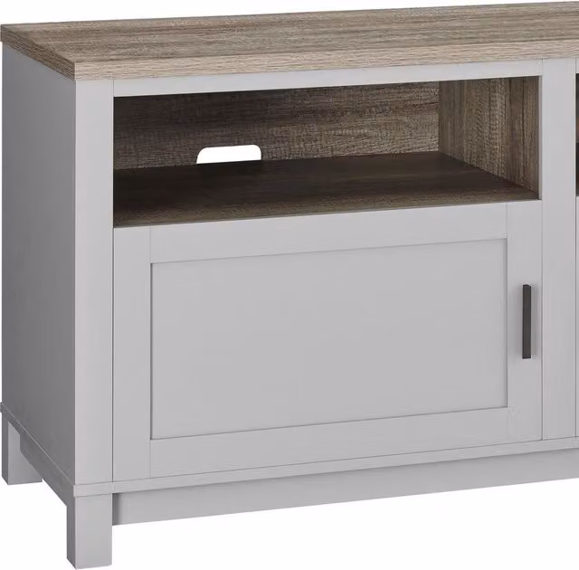 Carver Modern Grey and Black TV Stand with Storage
