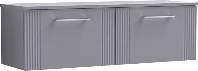 Balterley 2 Drawer Wall Hung Vanity Unit with Colour Match Worktop, Grey, Width: 120 cm