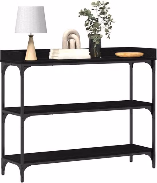 Berkfield Home Modern Black Oak Console Table, W/D/H: 100 x 30 x 80 cm
