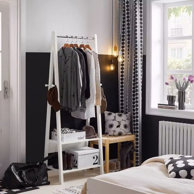 SoBuy A-Frame Freestanding Coat Rack with Dual Hook and Rail Matrix in White – 1