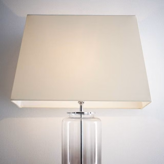 K LIVING Modern Cream Rectangular Fabric Ceiling Pendant Light Shade, Diameter: 38.1 cm