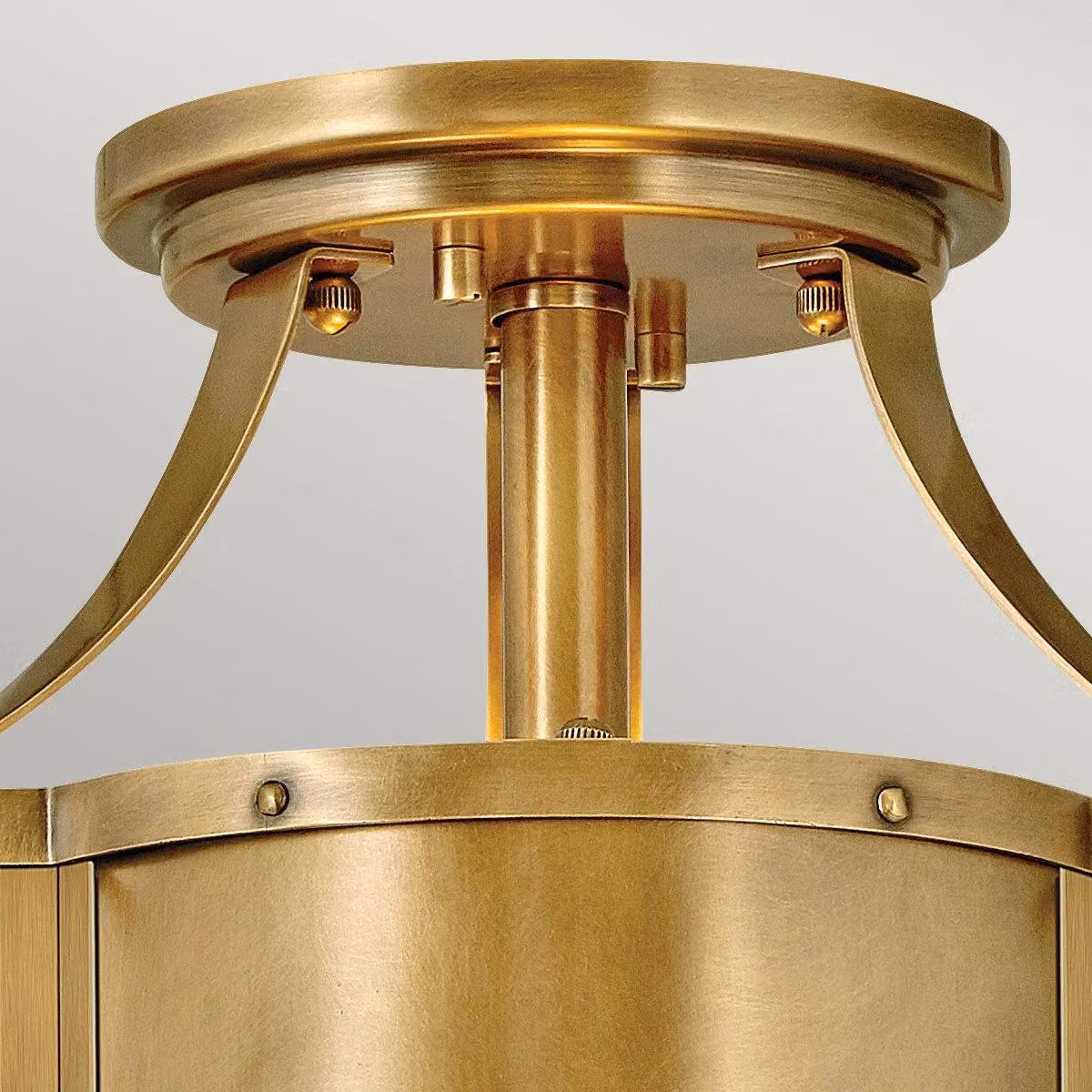 Hinkley Chance Cylindrical Ceiling Light in Heritage Brass and Yellow – 2