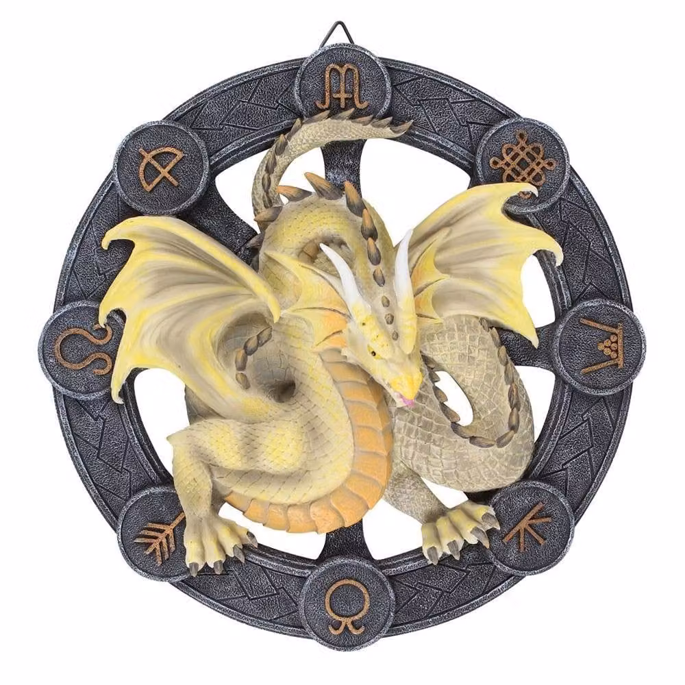 Uniqueful Mabon Dragon Resin Wall Plaque by Anne Stokes in Multicolour – 3