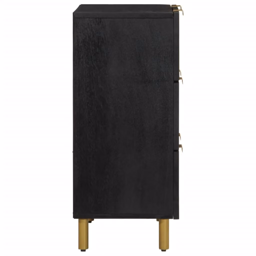 Berkfield Home Set of 2 Modern Black Sideboards in Engineered Wood, W/D/H: 60 x 33 x 75 cm – 3