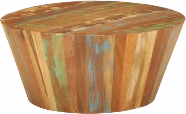 Berkfield Home Round Solid Reclaimed Wood Coffee Table in Brown, Diameter: 65 cm, Height: 31 cm – 1