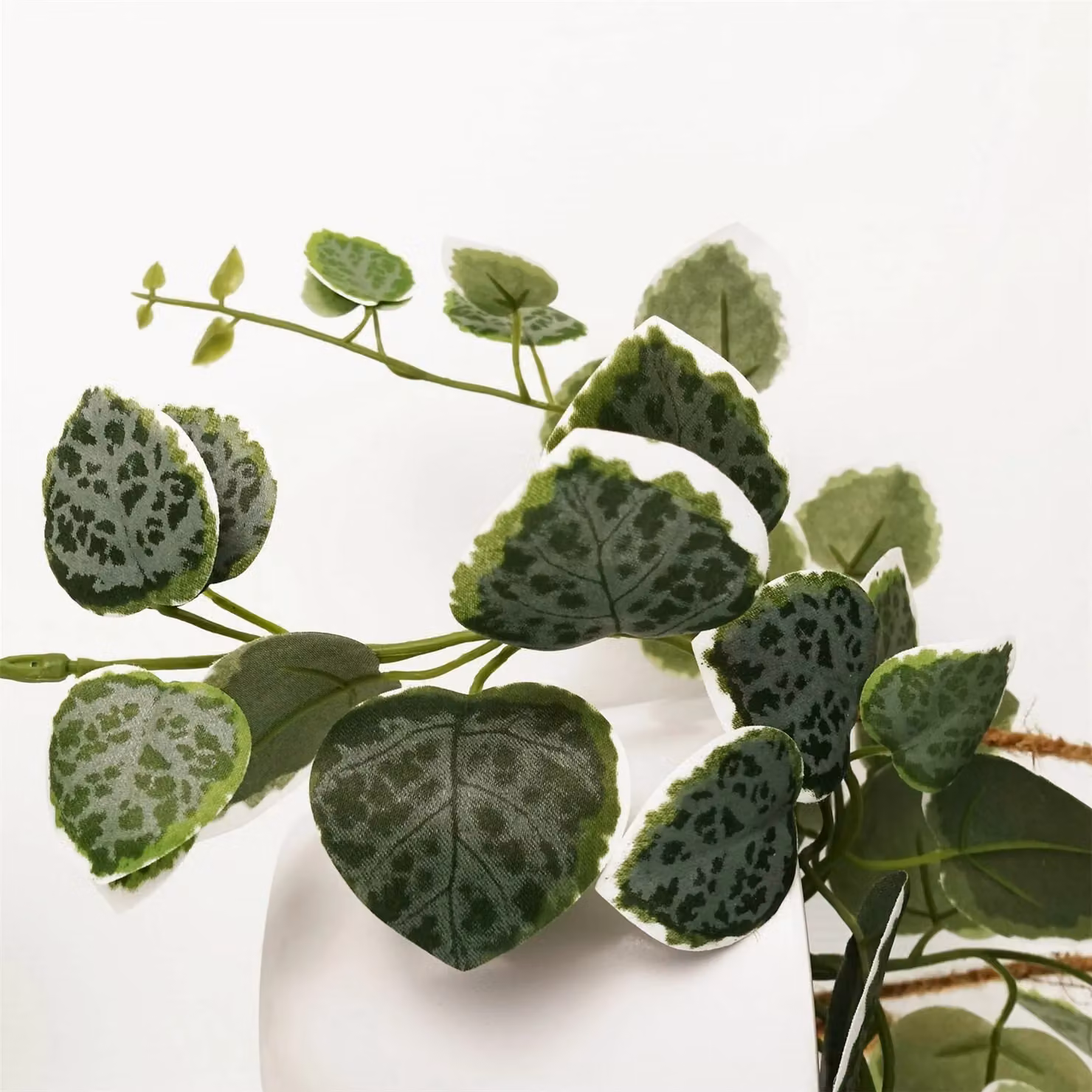 Leaf Artificial String of Hearts Hanging Plant in Green and White, 90 cm – 2