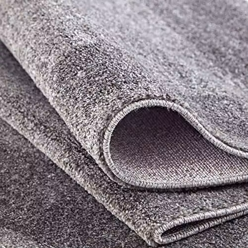 THE RUGS Efes Collection Modern Grey Bordered Rectangular Area Rug, W: 60 cm, L: 240 cm – 6