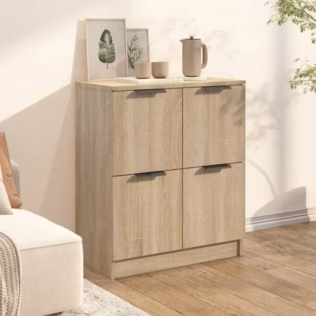 Berkfield Home Sonoma Oak Sideboard in Beige, W/D/H: 60 x 30 x 70 cm