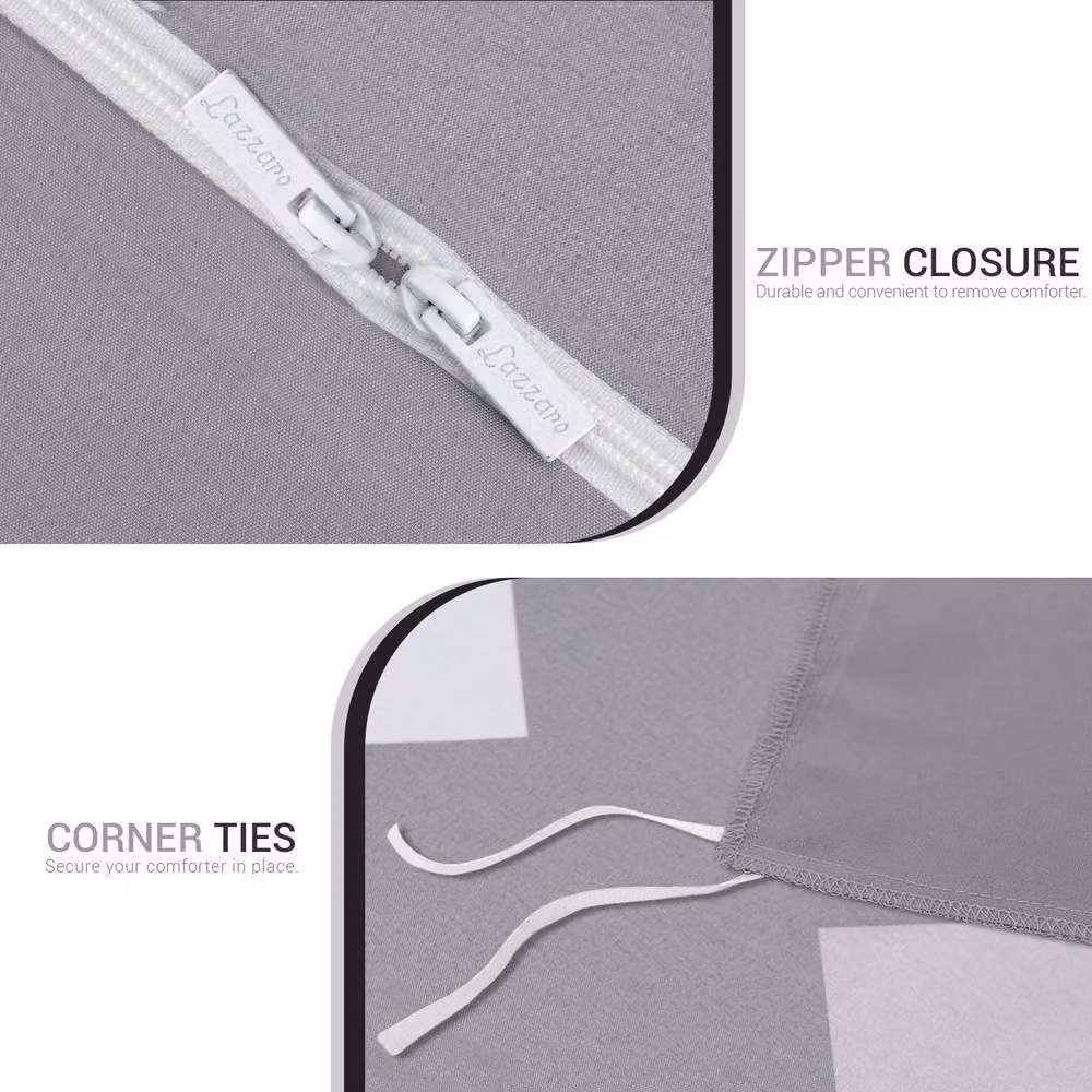 Lazzaro Double Microfibre Duvet Cover and Pillowcase Set in Anthracite Grey, W/D/H: 200 x 200 cm and 50 x 75 cm – 4