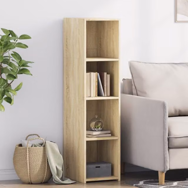 Berkfield Home Sonoma Oak Highboard in Brown, W/D/H: 30 x 41 x 124 cm