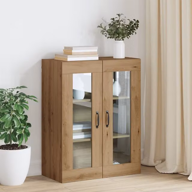 Berkfield Home Hanging Wall Cabinet in Brown, W/D/H: 69.5 x 34 x 90 cm – 1