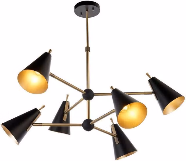 Netlighting ALTA Multi Arm Dimmable Mid Century Style Metal Pendant Ceiling Lamp in Yellow