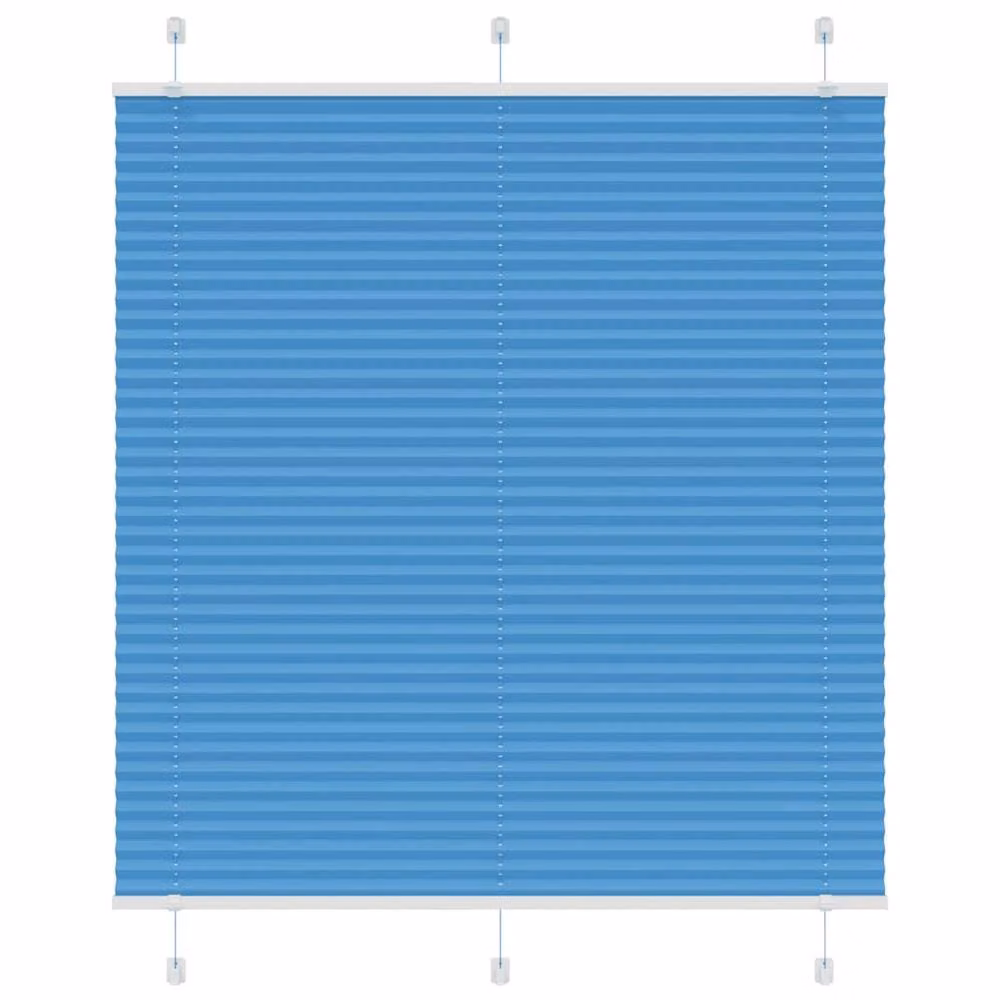 Berkfield Home Single Pleat Polyester Fabric Blind in Blue, W: 120 cm, H: 100 cm – 1