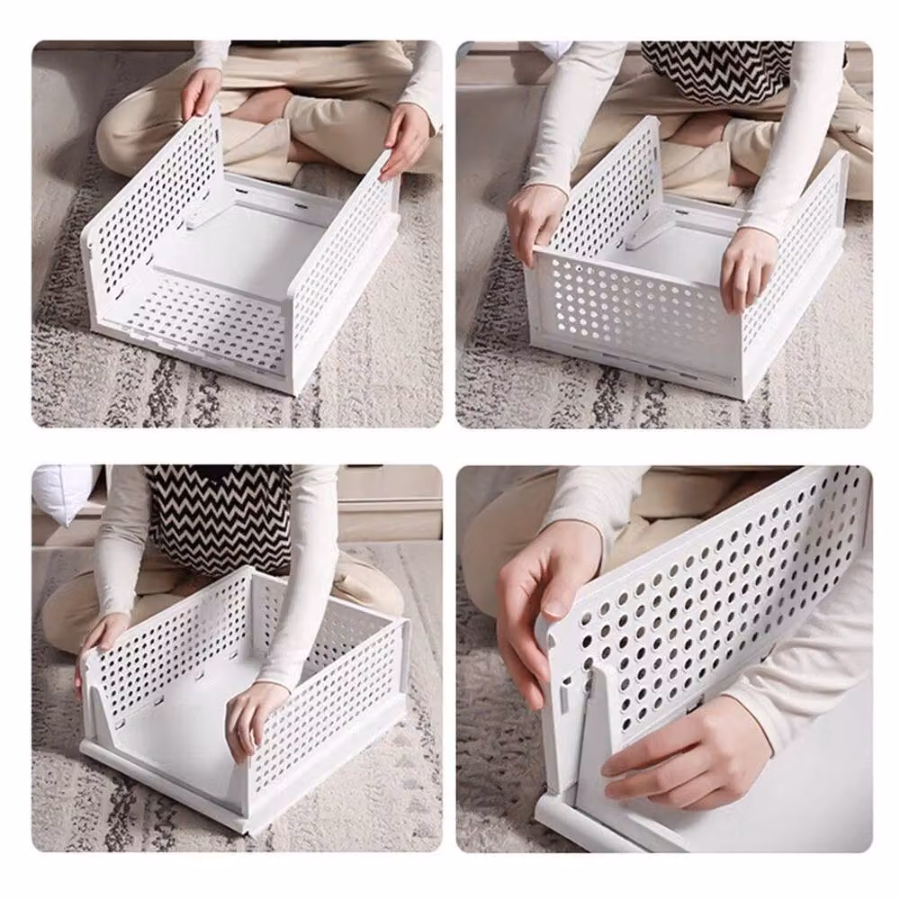FORGEVIO Stackable Plastic Wardrobe Drawers in White, W/D/H: 43 x 35.5 x 18.5 cm – 2