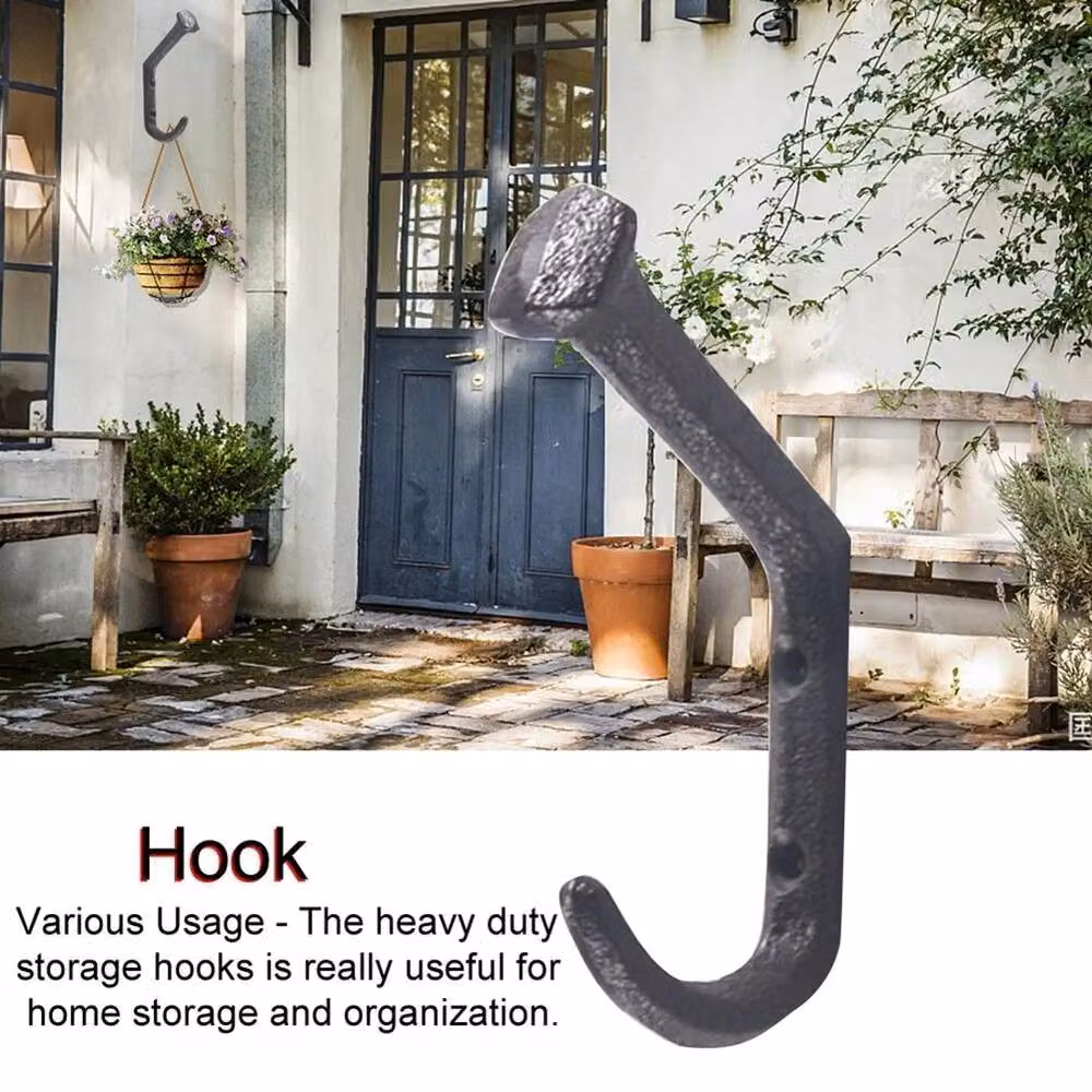 SPETLEK Iron Style Double Coat Hook, 5-Piece Set in Matt Black – 4