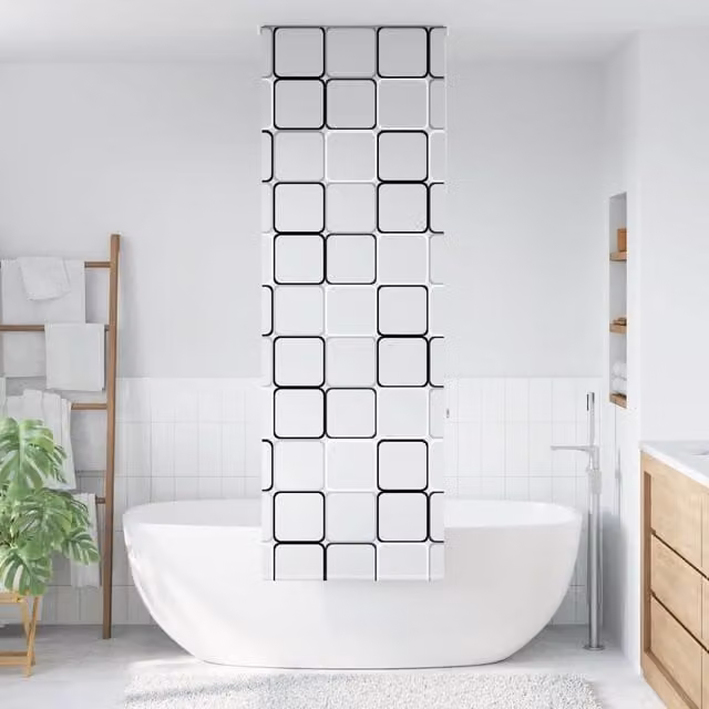 Berkfield Home Black Opaque Shower Roller Blind, W: 80 cm, H: 240 cm