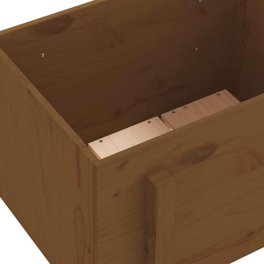 Berkfield Home Beautiful Garden Planter in Honey Brown, Solid Wood Pine, W/D/H: 62 x 50 x 57 cm – 3