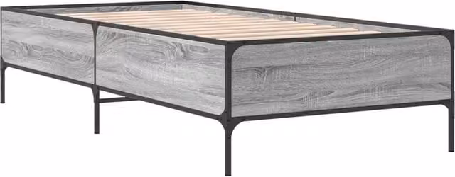 Berkfield Home Sonoma Durable Bed Frame in Grey, W/D/H: 100 x 200 cm – 1