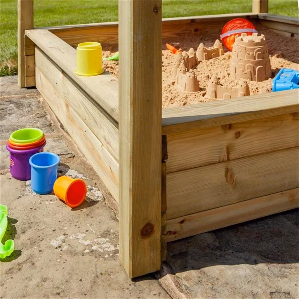 Cheshire Parkland Sandpit in Natural Wood, W/D/H: 134 x 134 x 134 cm – 3