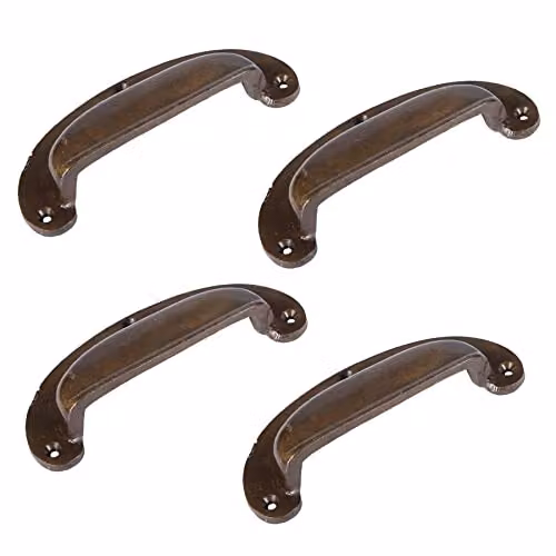 Hammer and Tongs Brass Shell Cabinet Drawer Handles in Gold, Pack of 4