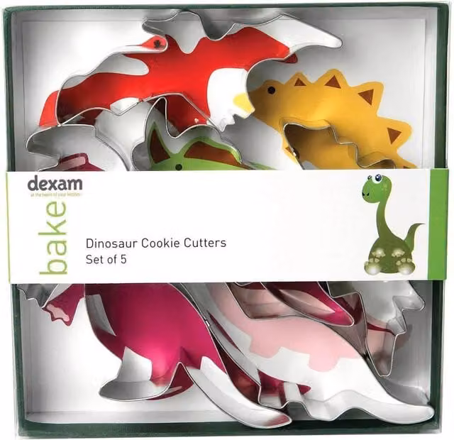 dexam Dinosaur Cookie Cutter Set, Multicolour Metal Baking Set