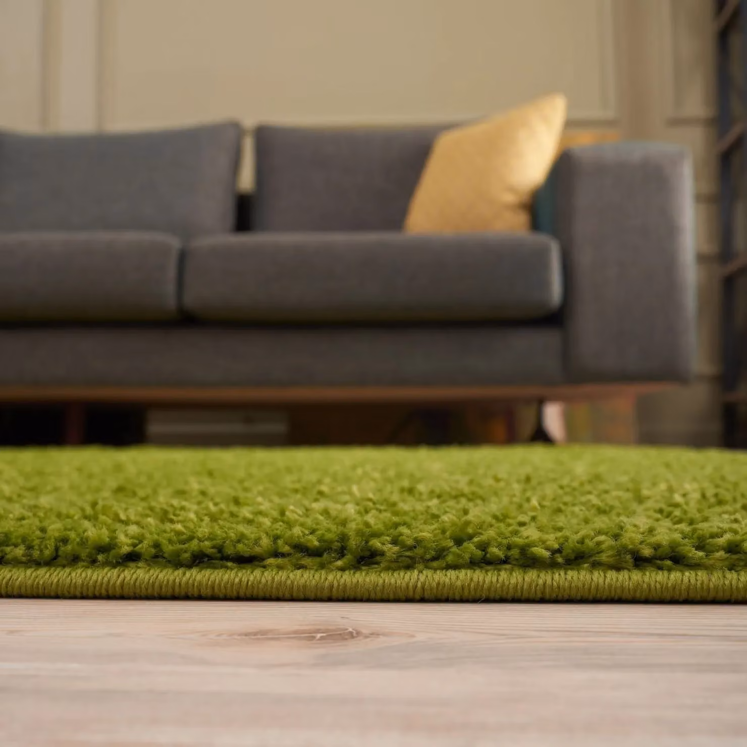 THE RUGS Soft Plain High Pile Shaggy Rug in Green, W: 200 cm, L: 290 cm – 3