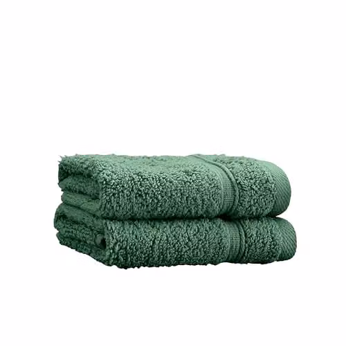 Catherine Lansfield Cotton Face Cloth Pair in Green, W/D/H: 30 x 30 x 30 cm – 2