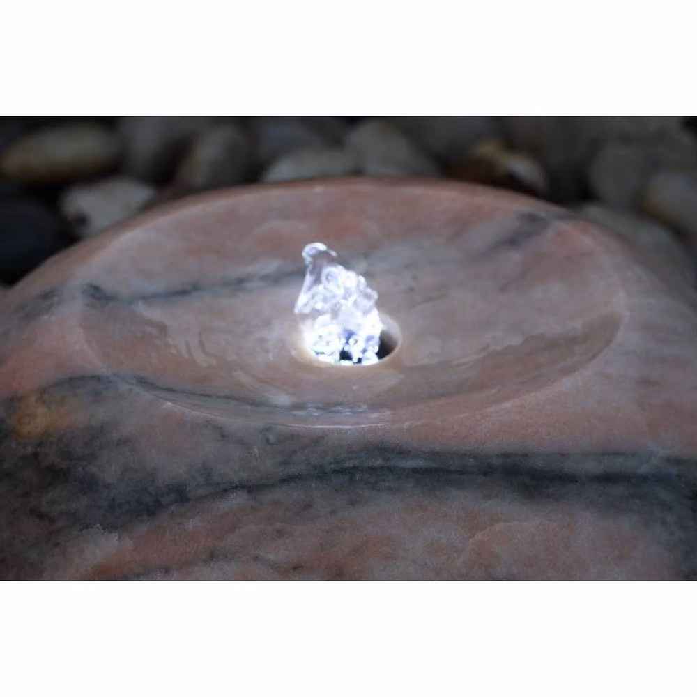 Buttercup Farm Polished Sunset Marble Tabletop Fountain Water Feature with Pump and Light, Multicolour, W/D/H: 45 x 45 x 30 cm – 2