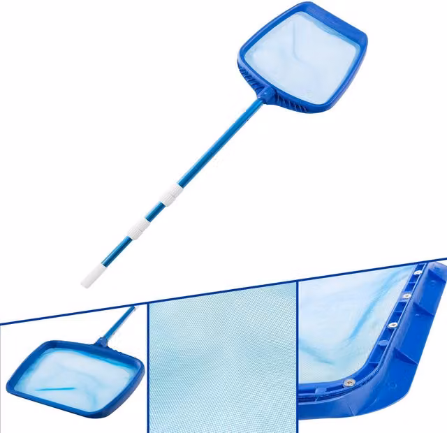 AREBOS Blue Pool Landing Net with Telescopic Handle