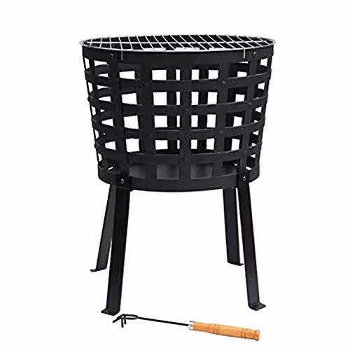 Gardeco ARAGON Cast Iron Charcoal Fire Basket, Black, W/D/H: 45 x 45 x 45 cm – 1