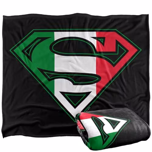 Warner Bros. Superman Italian Shield Super Soft Fleece Throw Blanket, Multicolour, W: 152.4 cm x D: 127.0 cm – 1