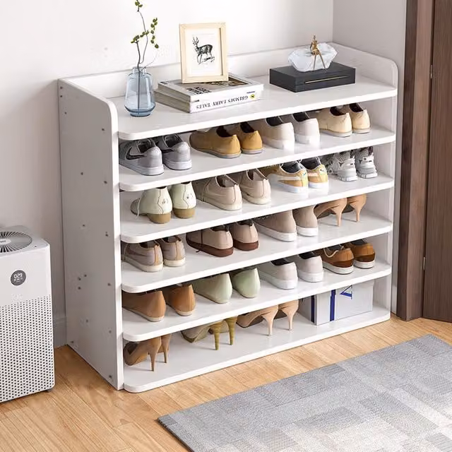 Living and Home 6-Tier Minimalist Shoe Rack in White, Width: 82 cm – 1