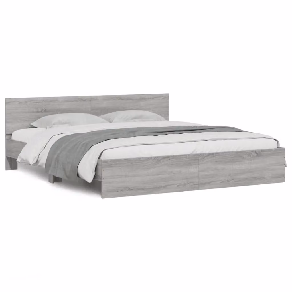 Berkfield Home Grey Sonoma Bed Frame with Drawers W: 160 cm, D: 200 cm – 2
