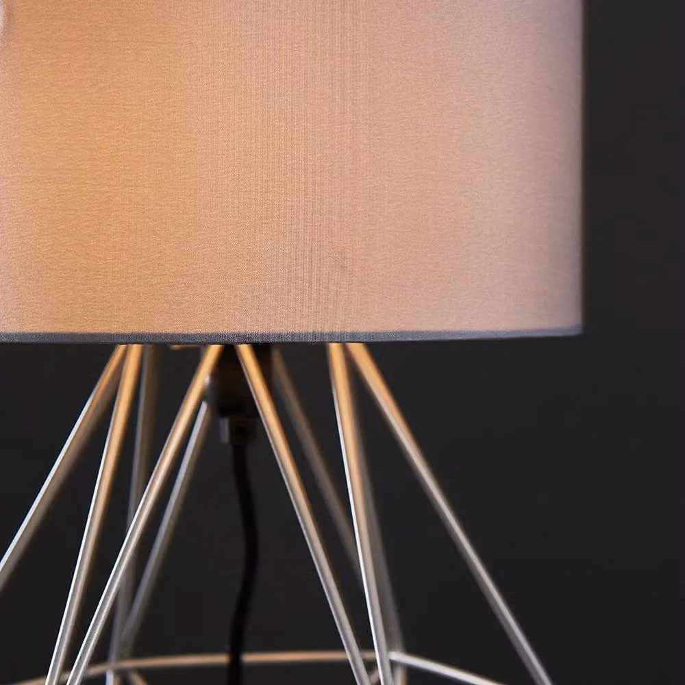 ValueLights Angus Geometric Pair of Grey Table Lamps – 3