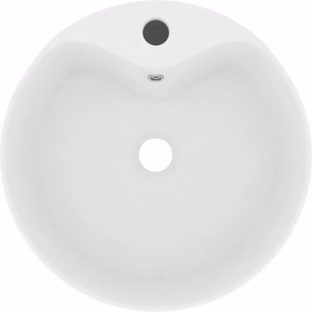 Berkfield Home Luxury Round Ceramic Countertop Wash Basin with Overflow, Matt White, W: 36 cm, D: 13 cm, H: 13 cm