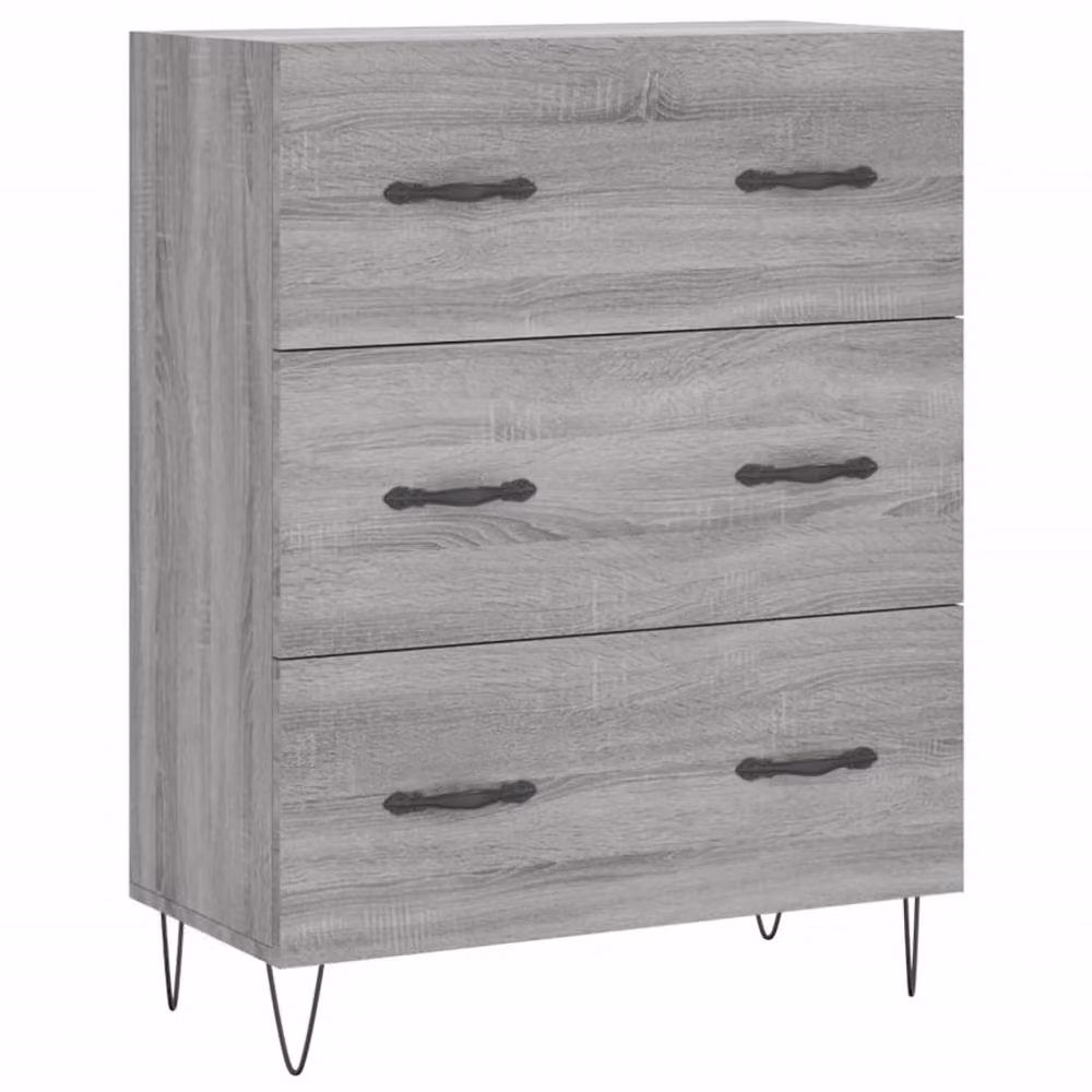 Berkfield Home Grey Sonoma Sideboard in Engineered Wood, W: 69.5 cm, D: 34 cm, H: 90 cm – 2