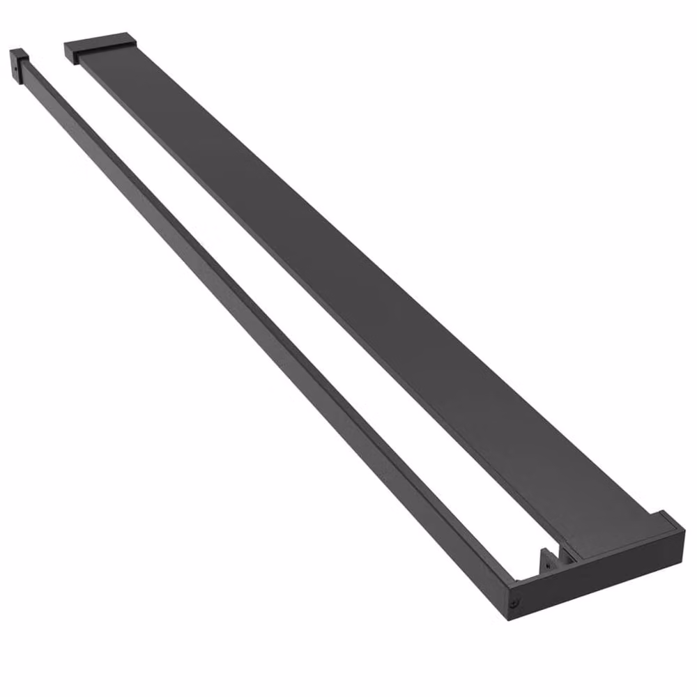 Berkfield Home Wall-Mounted Aluminium Shower Shelf in Matt Black, Width: 100 cm – 2