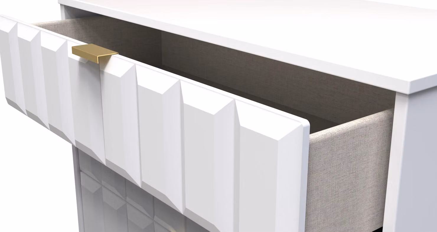 Ready Assembled 2 U Metro 4 Drawer Chest in White and Gold – 2