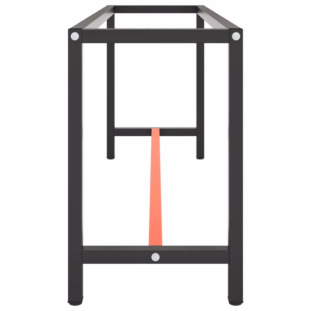 Berkfield Home Metal Work Bench Frame in Matte Black and Matte Red, W/D/H: 190 x 50 x 79 cm – 2