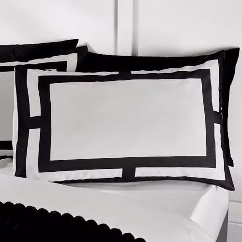 Catherine Lansfield So Soft Mono Panel King Duvet Cover Set with Pillowcases, Cream and Black, W/D/H: 230 x 220 x 180 cm – 2