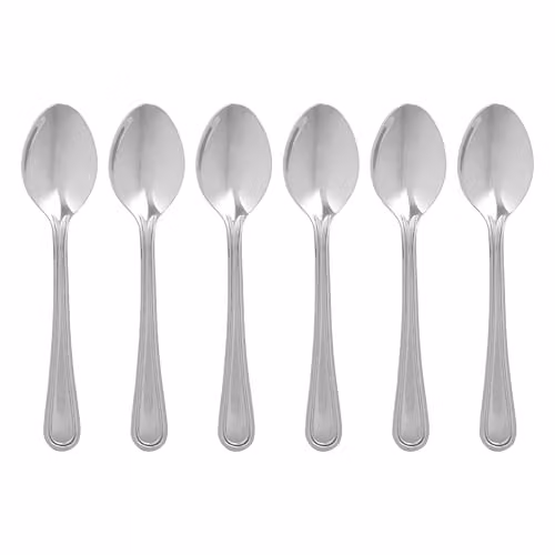 Orsina Set of Six Polished Silver Stainless Steel Teaspoons – 2