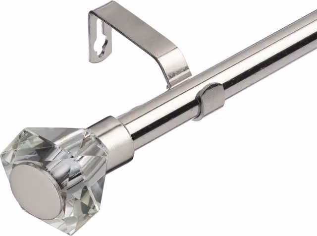 Lister Cartwright Straight Metal Curtain Pole Set in Silver