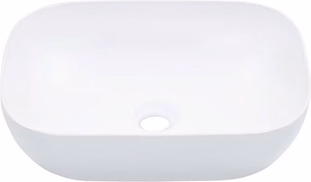 Berkfield Home Rectangular Ceramic Countertop Wash Basin, White, W: 45.5 cm, D: 32 cm, H: 13 cm