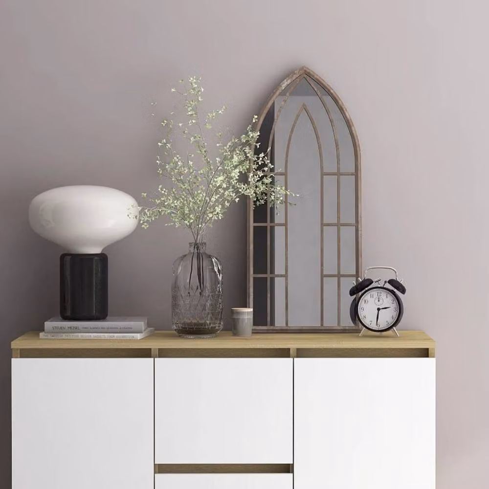 Berkfield Home Sand Mirror in Beige, Rectangular Metal Wall Mirror, W/H: 70 x 30 cm – 2