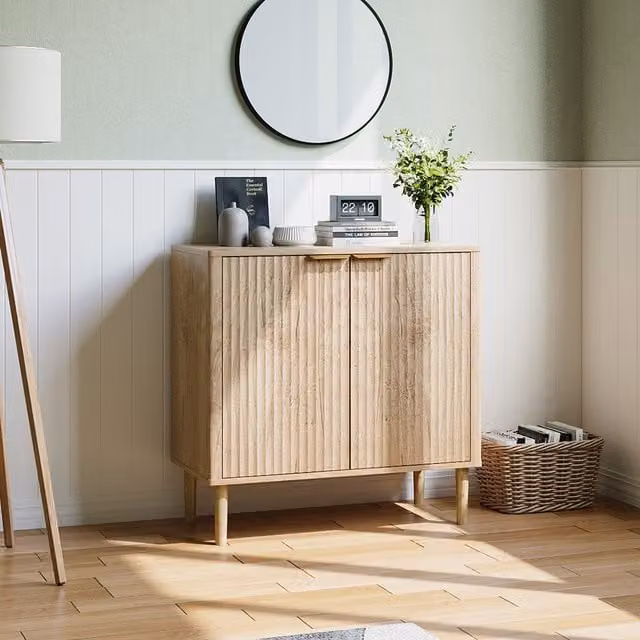 Livingandhome Modern Brown Wood Sideboard