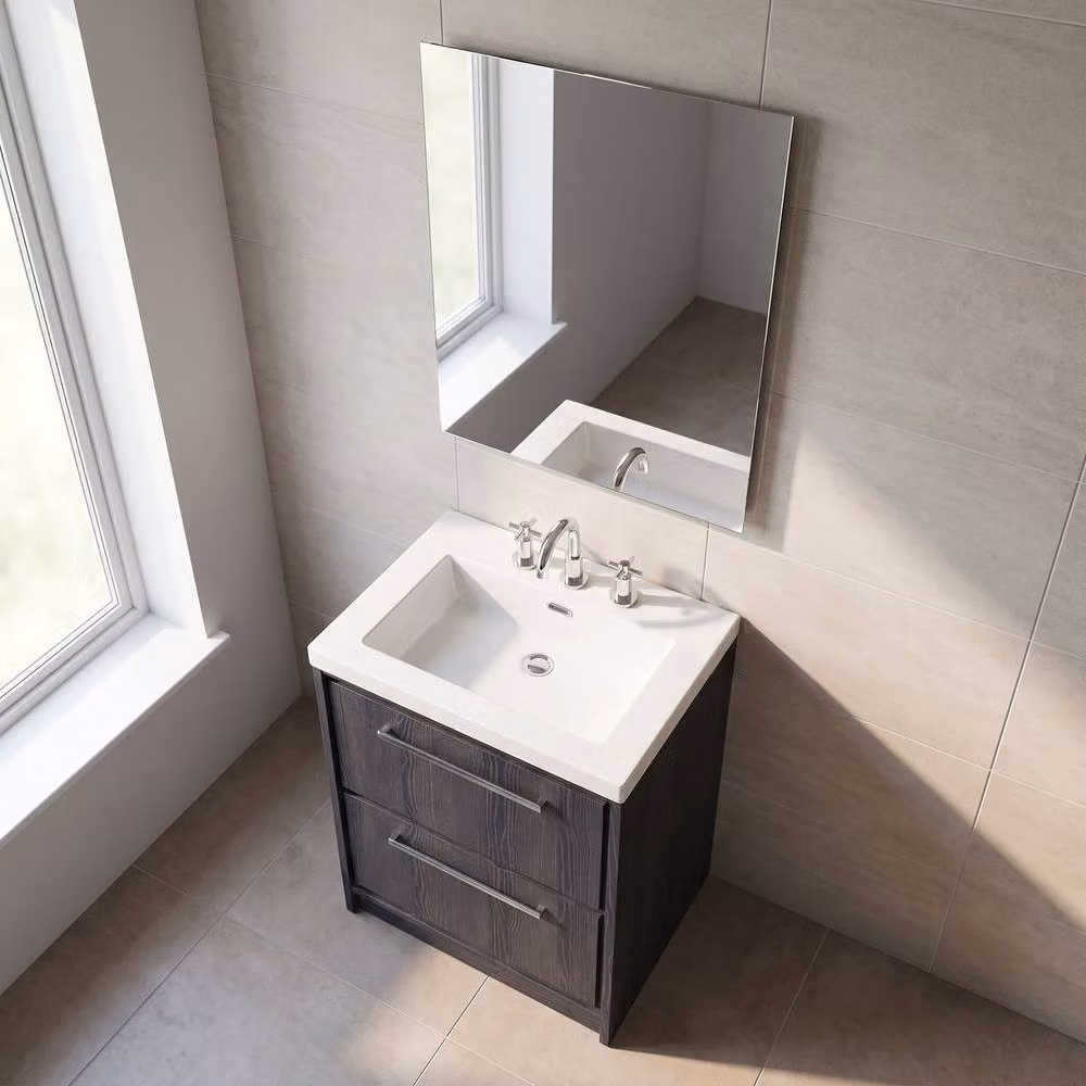 Balterley Longnor 2 Drawer Vanity Basin Unit, Graphite Grey, W: 60 cm, H: 84.5 cm – 2
