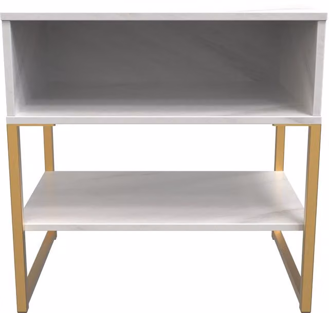 2 U Tamworth Single Open Bedside Cabinet in Off-White