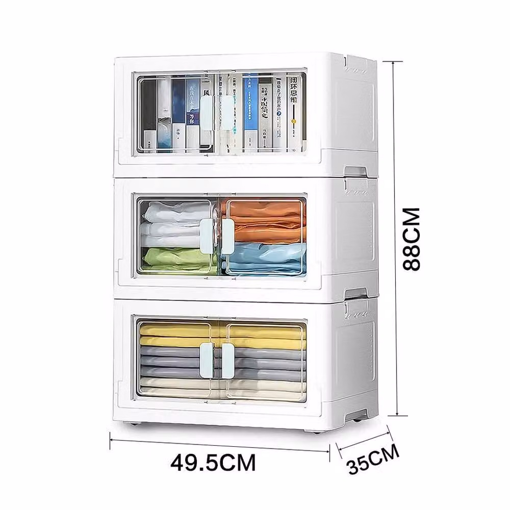 Kelvenix White Plastic Underbed Storage Container with Lid and Wheels – 2