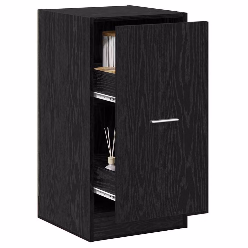 Berkfield Home Apothecary Cabinet in Black Oak, W: 40.0 cm, D: 41.0 cm, H: 77.5 cm – 3
