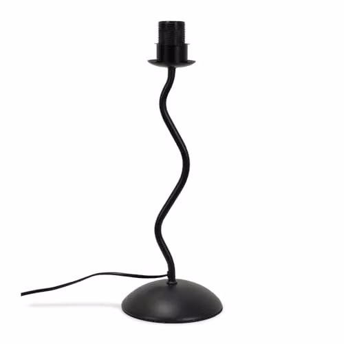 ValueLights Black Metal Wavy Table Lamp Base with E27 Socket